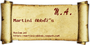 Martini Abbás névjegykártya